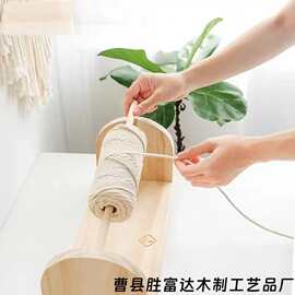 跨境木质线轴架可旋转毛线收纳架编织辅助工具绕线轴整理架收纳架