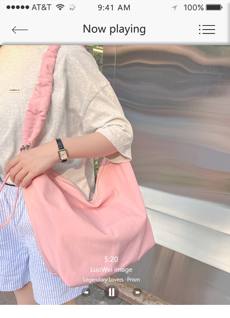 A new large-capacity women's single-shoulder bag with cross-border fashion and simplicity, a fresh and artistic crossbody bag, and a student commuting bag full figure