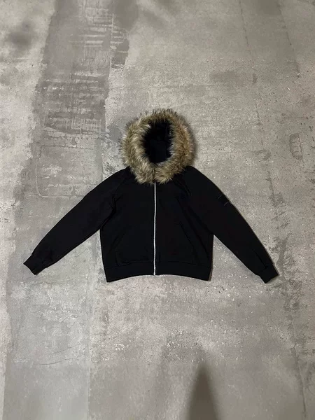 Autumn and Winter New Y2K Gothic Harajuku Ins Fashion High Street Punk Striped Zipper Fleece Hooded Sweatshirt