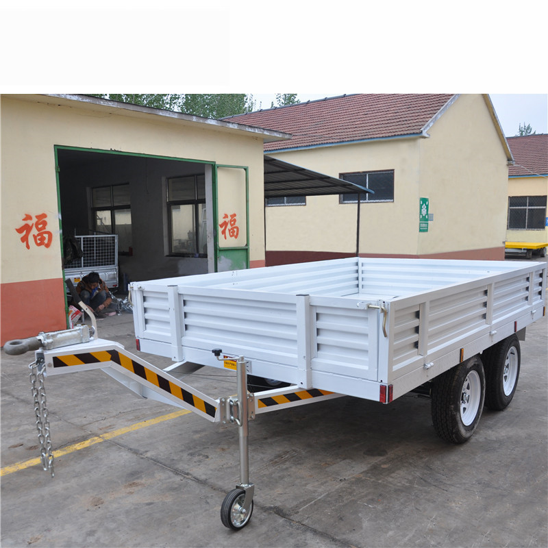 2吨平板拖车 带厢板汽车拖车 平板厢板运输拖车 工具车