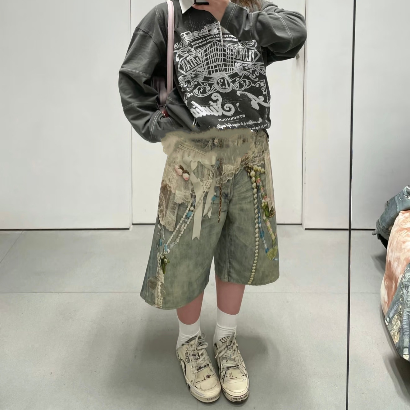 Unisex 3D Çap Olunmuş Şort Tuman