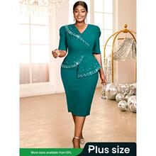 Plus Size Elegant Mother of the Bride Dress Ruffled Design