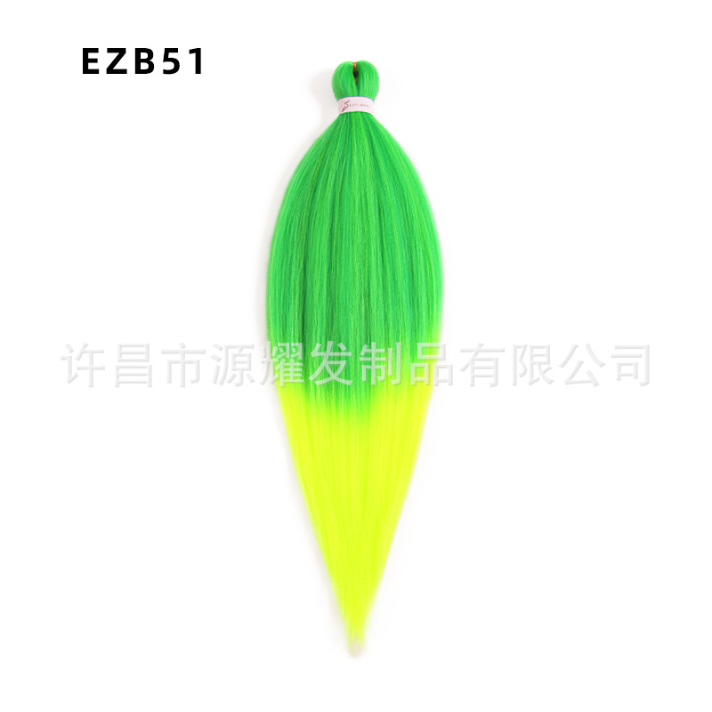 Peluca EZ cabello esponjoso y suave de fibra química trenza grande 26 pulgadas 90g pvc bicolor retardante de llama seda de baja temperatura trenza grande