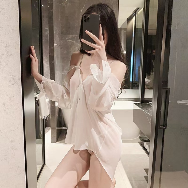 Factory Straight Hair Sexy Underwear Boyfriend Style Sexy Shirt Hot Passion Temptation Free Home Pajamas Uniform