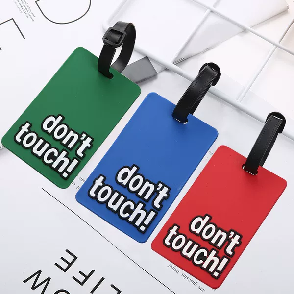 In stock Amazon silicone luggage tag creative high quality PVC flexible glue work certificate set high quality luggage tag