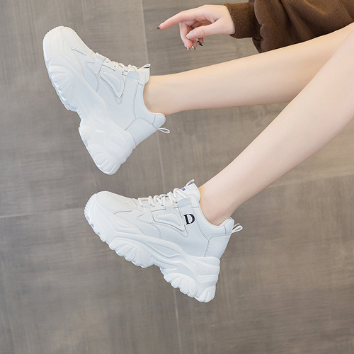 Increased inner height dad shoes for women  autumn and winter new versatile Korean version thick-soled dad shoes student casual shoes spring style