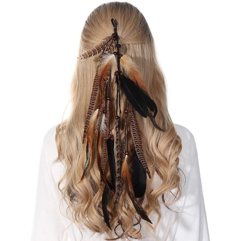 Factory Direct Retro Bohemian Feather Hair Accessories Indian Hippie Style Hair Band AliExpress Feather BB Clip