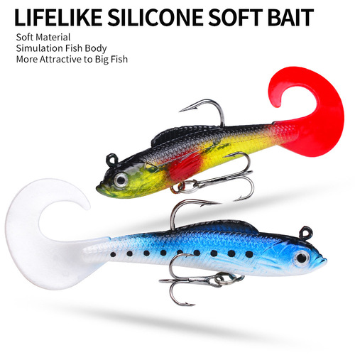 8.5cm 8.7g Lead-Weighted Soft Lure with Curled Tail, Lifelike Jerk Bait for Bass and Sea Fishing—Wholesale Price