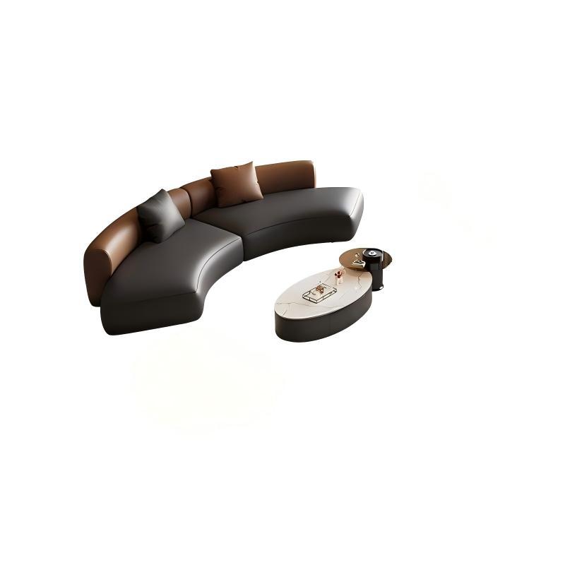 Sofá italiano de lujo recto y curvo mesa de té sala de estar del hotel sala de estar gran sala de recepción mesa y silla combinación