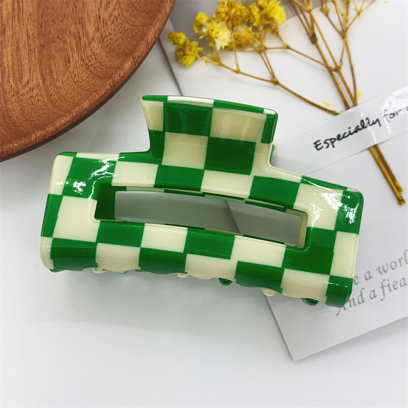 Fashion Plaid Pvc Handmade Hair Claws 1 Piece display picture 21