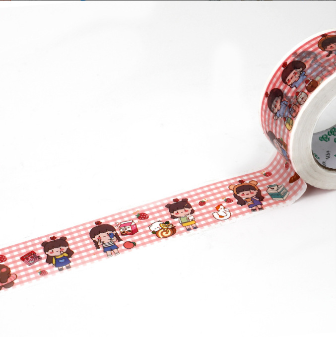 Thankyou cinta adhesiva de embalaje rosa, sello de red, cinta de sellado, cinta de impresión de dibujos animados, fabricante al por mayor