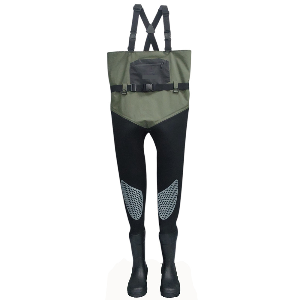 Factory Specializes in Oem/Odm Custom Water Pants with Technical Fabric, Breathable Splicing, 4mm Sponge Shoulder Straps, Fishing Pants with Rubber Shoes