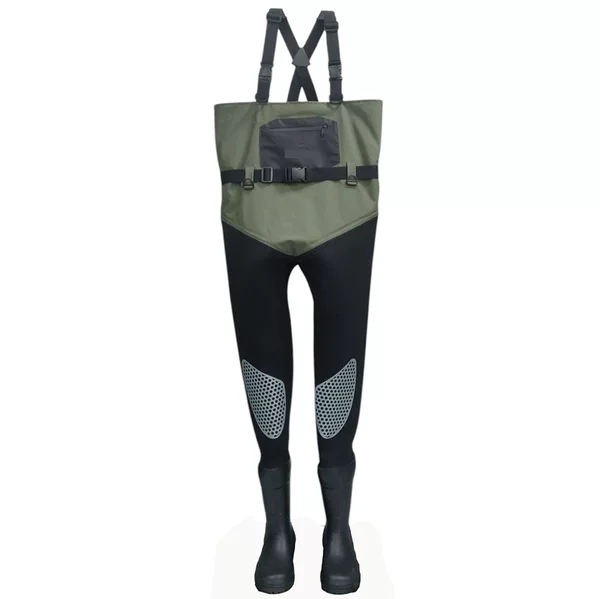 Factory Specializes in Oem/Odm Custom Water Pants with Technical Fabric, Breathable Splicing, 4mm Sponge Shoulder Straps, Fishing Pants with Rubber Shoes
