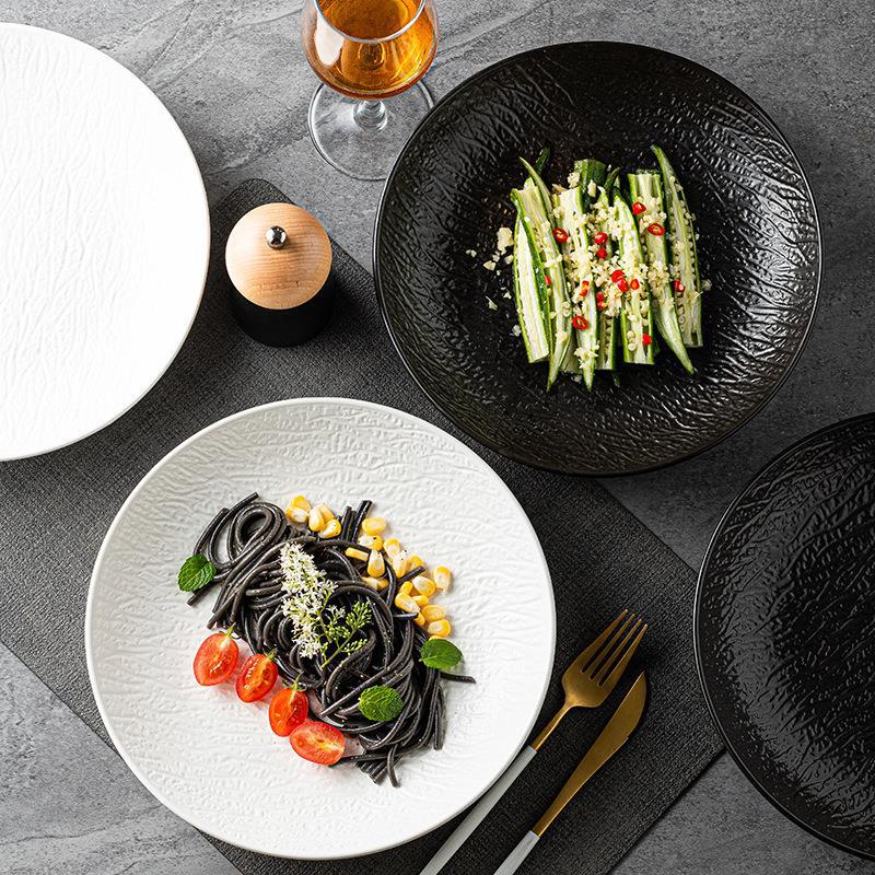Black ceramic high quality dinner plate for home use