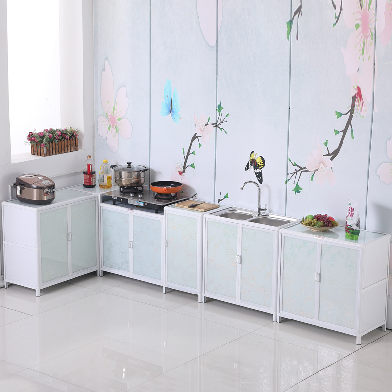 Gabinete simple para alquiler, gabinete de acero inoxidable, gabinete de cocina, gabinete de cocina multifuncional, gabinete de cocina, montaje económico