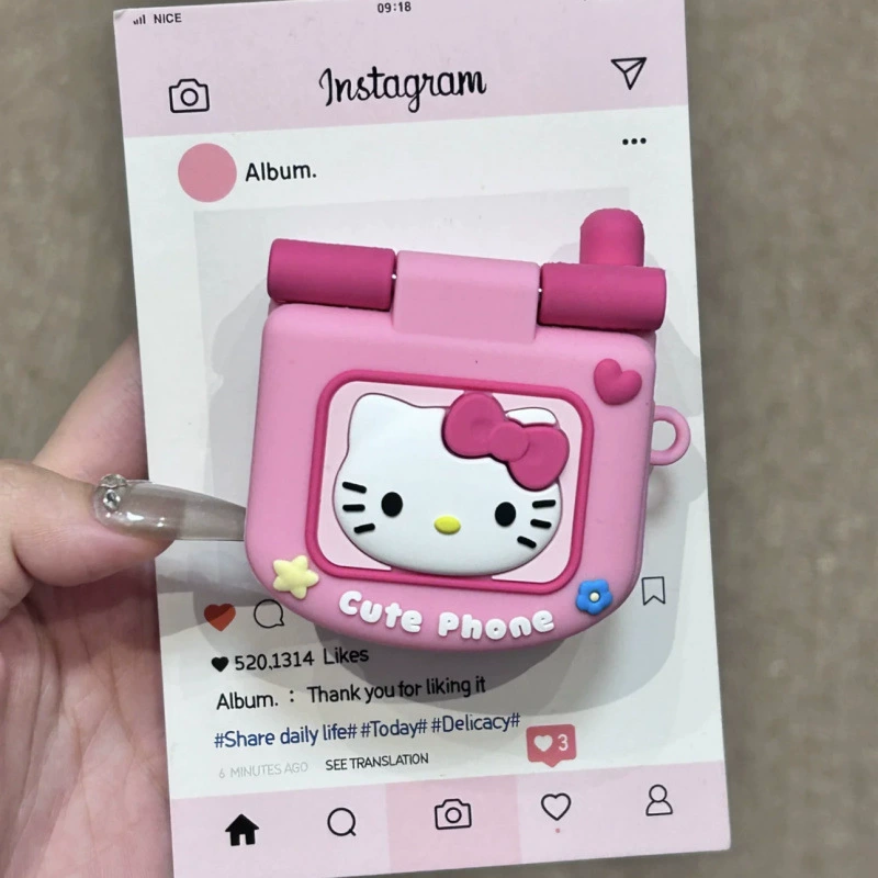 Hello Kitty, складные совместимые наушники Pro, зеркальный эффект, Bluetooth, 2