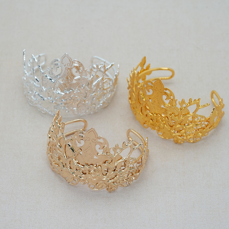 Vintage Alloy Forest Deer Hairband Ancient Style Hanfu Three-Dimensional Crown Jewelry Accessories Manufacturer Direct Sales Material