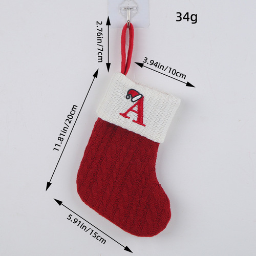 Classic Red Letter Christmas Socks Knitted Christmas Socks, Festive and Joyful Christmas Ornament Decoration