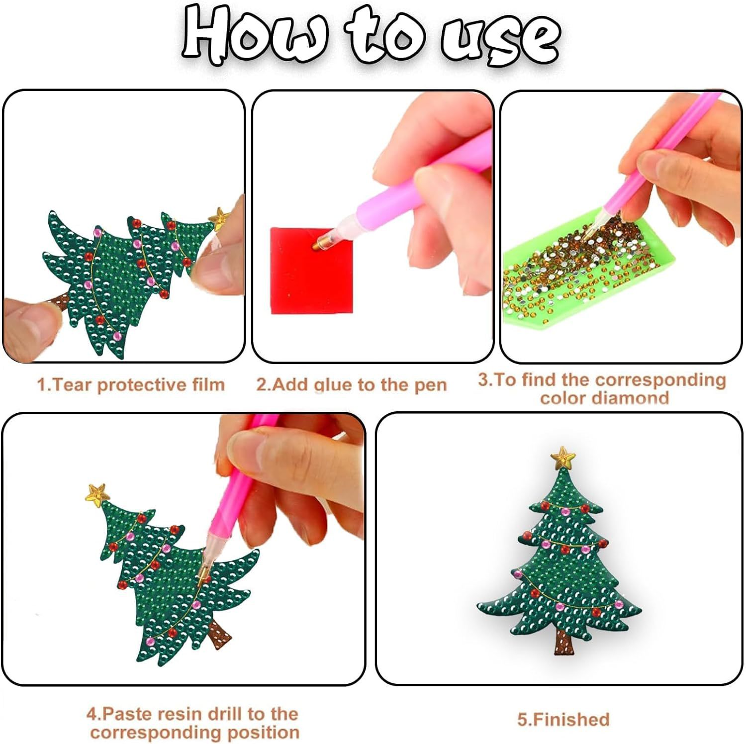 Pintura de Diamantes Navideña 2025, Pintura de Diamantes de Halloween, Llavero DIY Hecho a Mano, Fabricante de Origen Transfronterizo