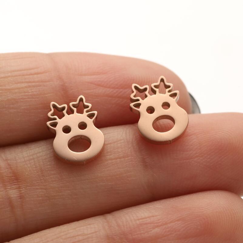Ear Studs Classification 1 Pair Quantity Street Occasion PVD Coated 18K Gold Real Gold Plated Animal 304 Stainless Steel Waterproof Non Tarnish Ear Studs