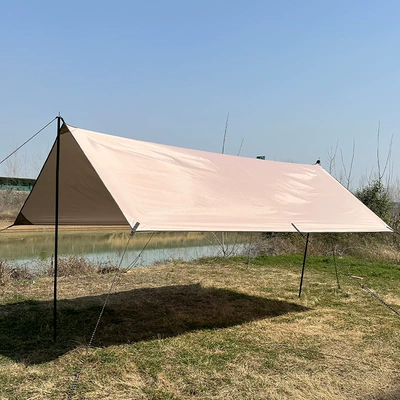 with Black Coating for – Avtomobil yan çətirləri - 300295cm-quicksand-gold-silver-coated-canopy-with-a-set-of-2m-long-iron-poles-6-floor-nails-6-wind-ropes-according-to-the-size-marked-in-the-color