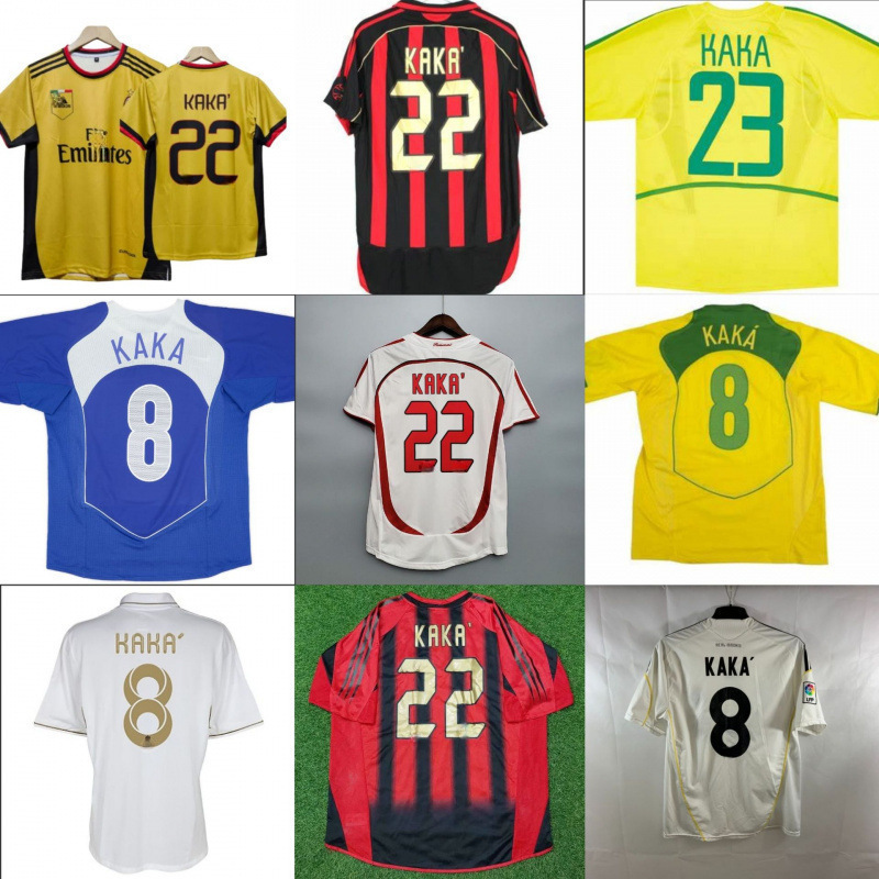 レトロサッカーユニフォーム カカ選手印字入りユニフォーム ブラジルACユニフォーム サッカーウェア トレーニングウェア スターズ同型|undefined
