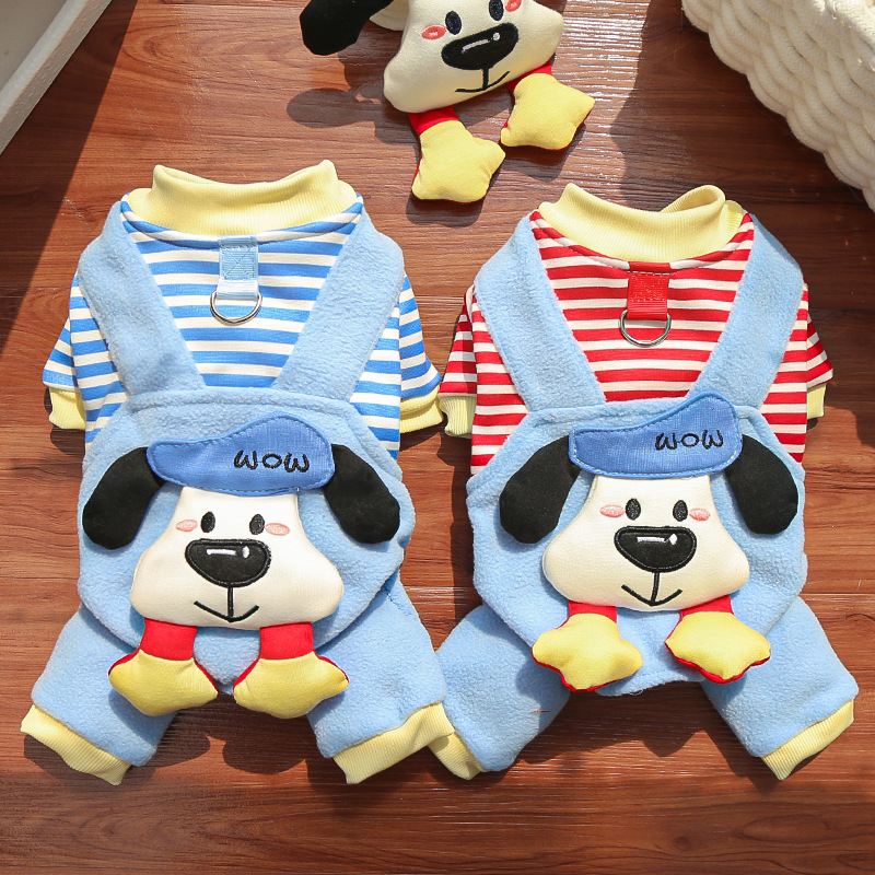 秋冬四脚衣猫咪衣服用品狗狗宠物摇粒绒可爱公仔泰迪比熊跨境批发