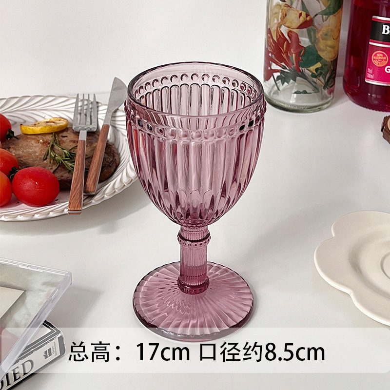 Pequeñas imperfecciones, copa vintage con relieve de rayas verticales y diseño de cuentas, copa para vino tinto, copa para champán, copa para vino de frutas, copa para vino.