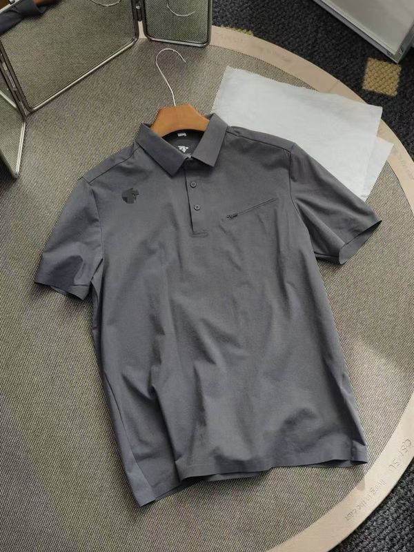 迪家翻领POLO衫高品质无痕压胶短袖户外时尚运动休闲服装透气吸汗|undefined