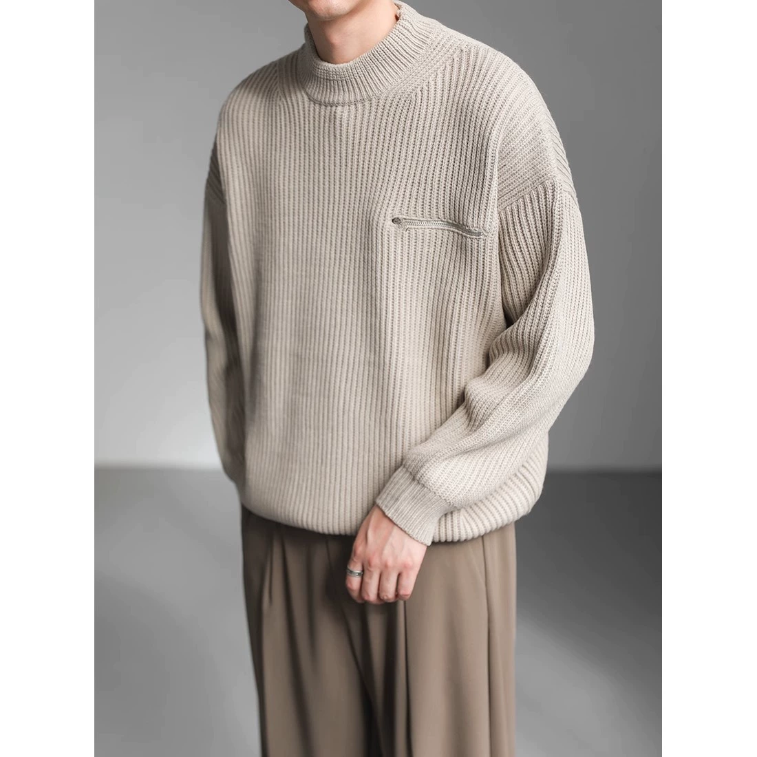 Осенний и зимний новый корейский свободный свитер с длинными рукавами