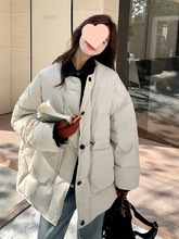 牛仔拼接假两件服女冬2025新款学院风休闲文艺森系面包服
