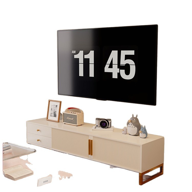Gabinete de televisión sala de estar doméstica 2026 nuevo armario de almacenamiento de venta en caliente en un armario de televisión de piso moderno y simple