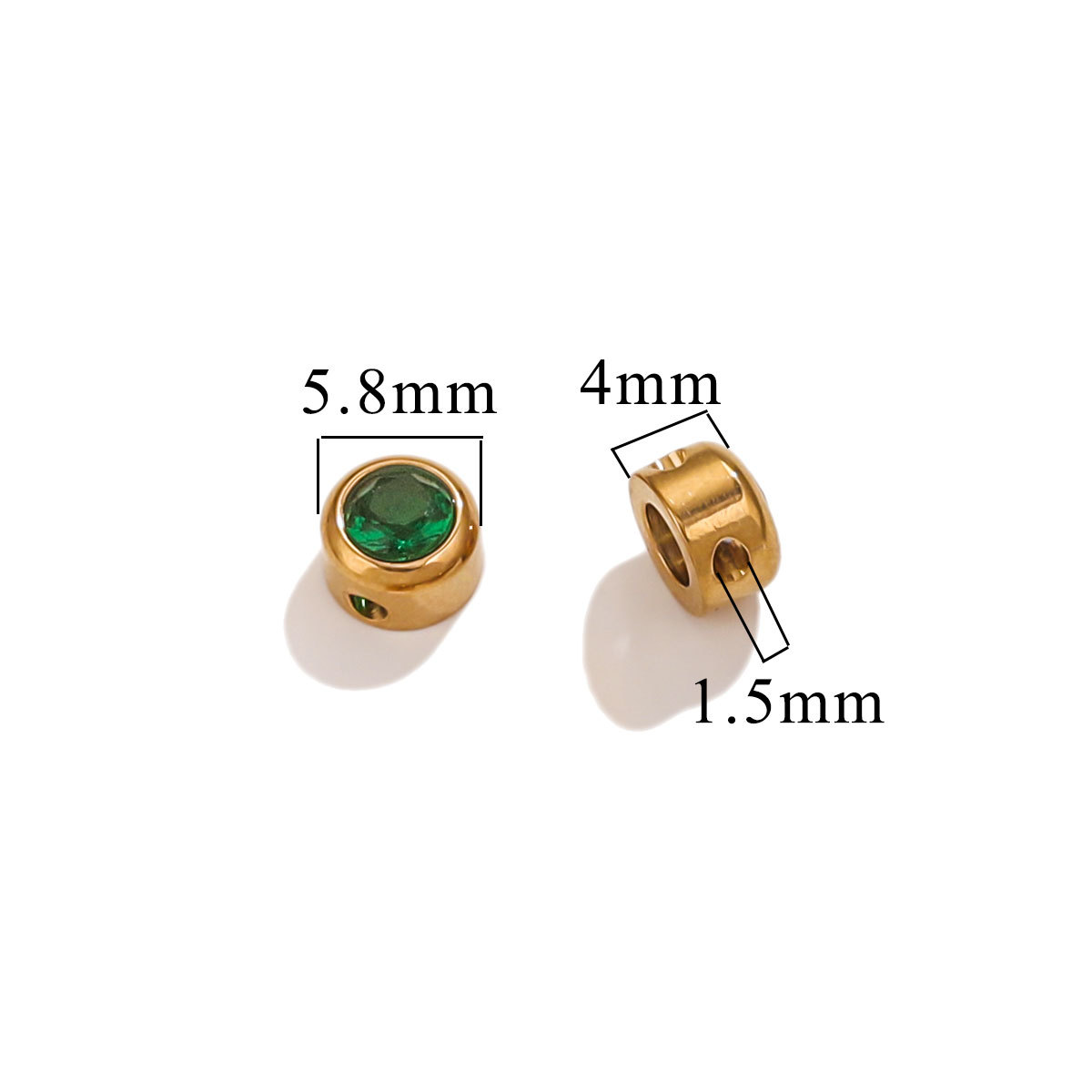 Nuevo redondo U perforación cuentas de acero inoxidable galvanizado cuentas DIY acuarela de color diamante accesorios de collar de 6 mm