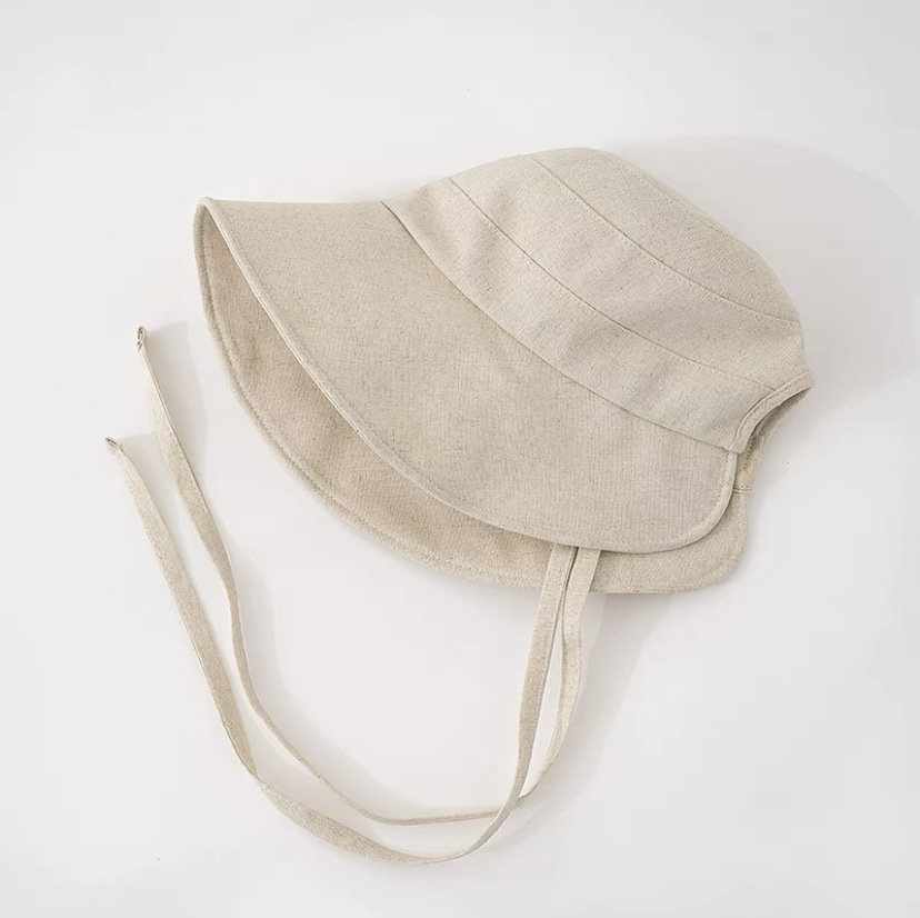 면 및 린넨 레이스 업 어부 모자 여름 태양 보호 어부 모자 한국 태양 모자 얼굴 모양의 작은 여름 여행 태양 모자