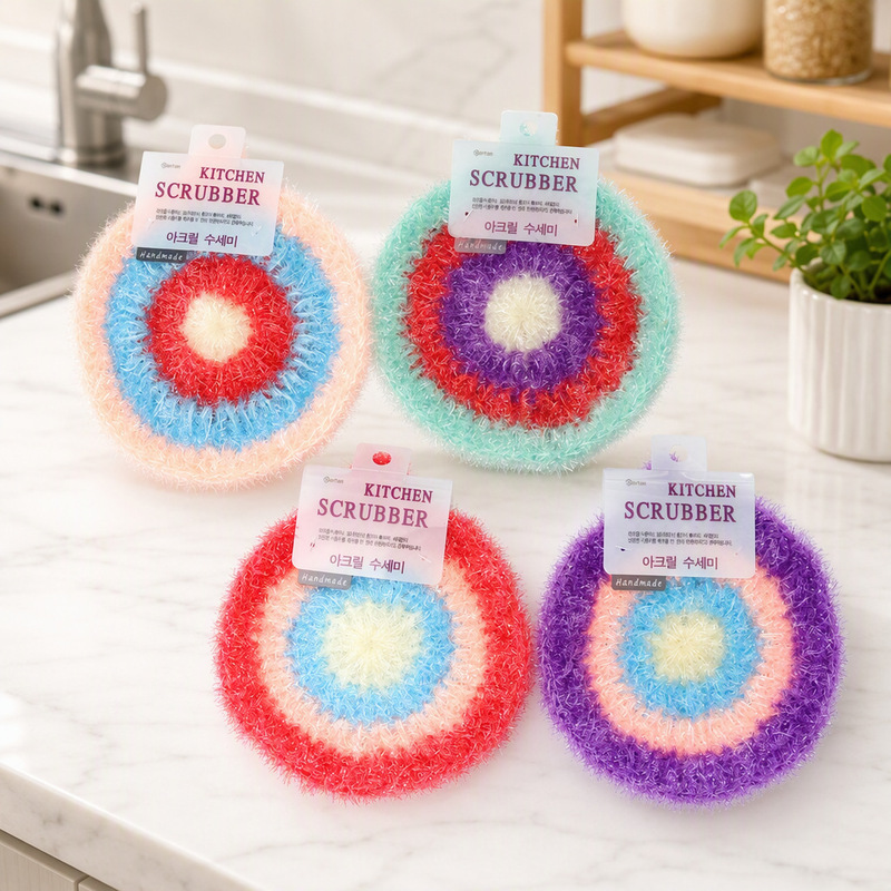 South Korea dish towel Korean-style kitchen non-stick oil dish towel three-color round scouring pad round dish towel round round South Korea dish towel Korean-style kitchen non-stick oil dish towel three-color round scouring pad round dish towel round round