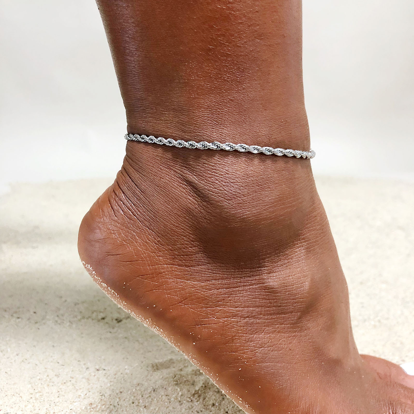 201 Stainless Steel Material Twist Pattern Wholesale Jewelry Simple Style Twist 201 Stainless Steel Gold Plated Anklet