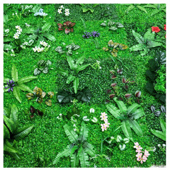Simulated green plant wall decoration turf lawn door head wall hanging background image fake flower wall green tree leaves