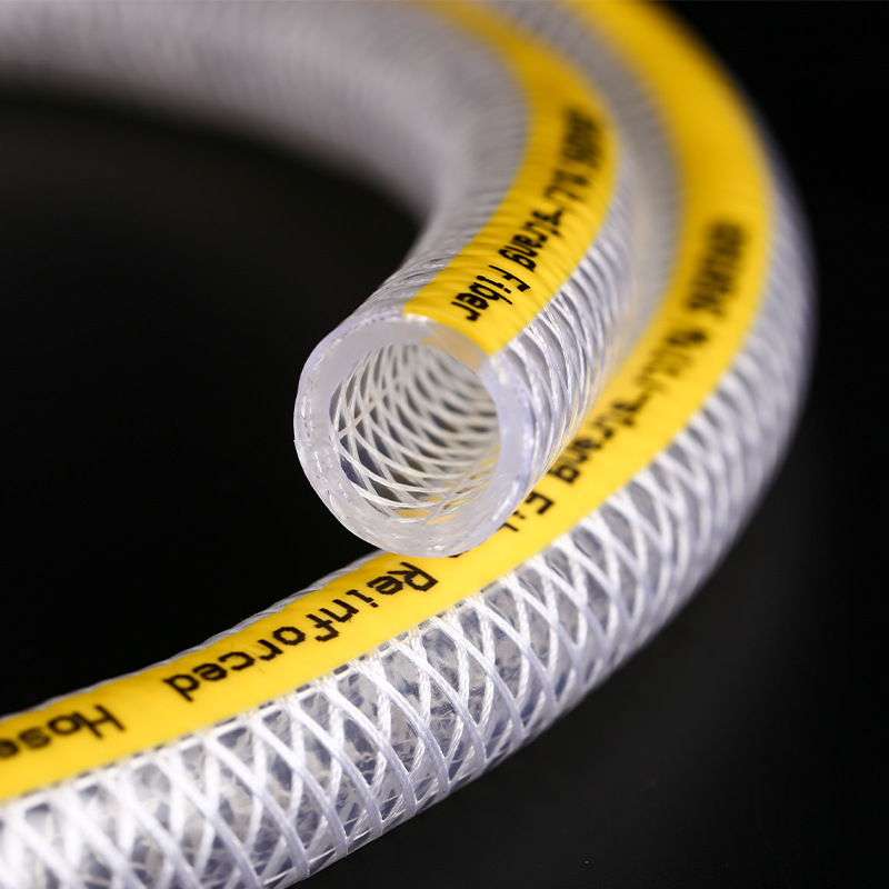 PVC双合股线增强软管纤维双线编织高压网纹蛇皮管加厚透明软管