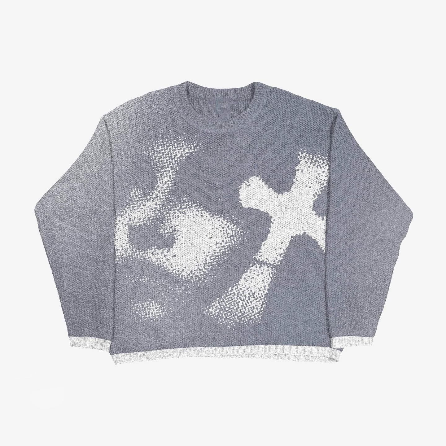 Свитер ZSIIBO oversize вязанный, demi-season круглый ворот, длинный рукав, европейский стиль
