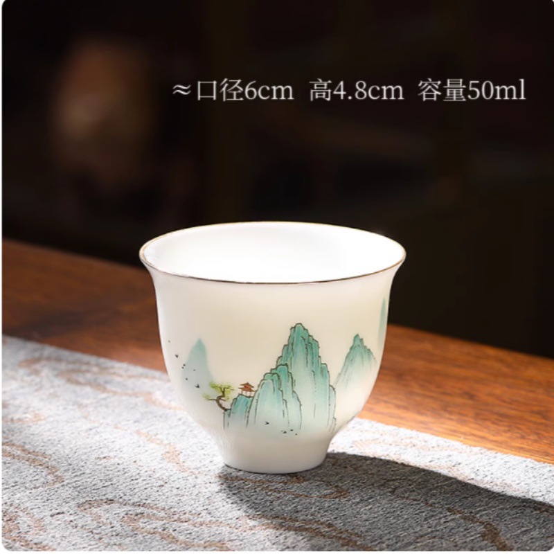 De Hua porcelana blanca taza de té de cerámica 6 conjuntos de taza de té de jade de lana taza de té de taza de té de kung fu image 9