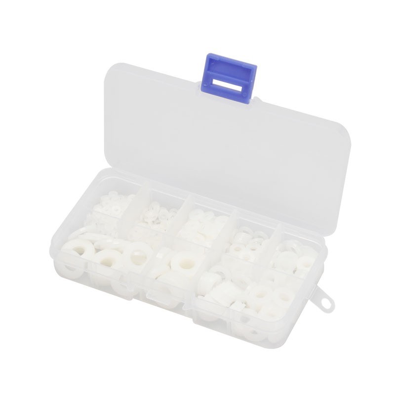 尼龙垫片 650PCS盒装塑料平垫 加大平垫圈 高温绝缘平垫 塑胶垫圈