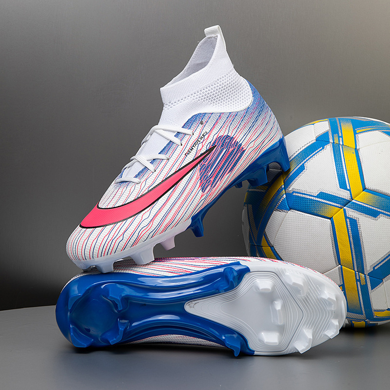 Zapatillas de Fútbol de Cuello Alto para Niños TF y AG TPU y Caucho Transpirable para Césped