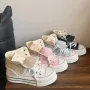 厚底高帮波点春夏帆布鞋