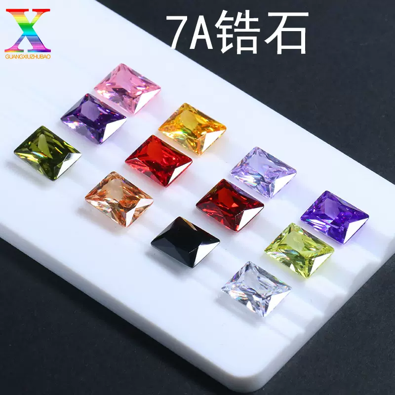 梧州7A长方直角车花锆石 1.5*3-10*12高品质合成宝石皓石裸石