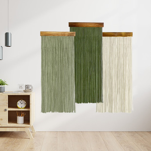 Solid Color Tassel Tapestry Wall Hanging for Guesthouse Bedroom Curtains Cotton Rope Decorative Wall Tapestry Home Decor Ins Style