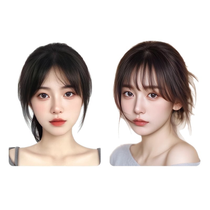 跨境刘海假发女士欧美亚马逊自然前额厚刘海假发片工厂现货|undefined