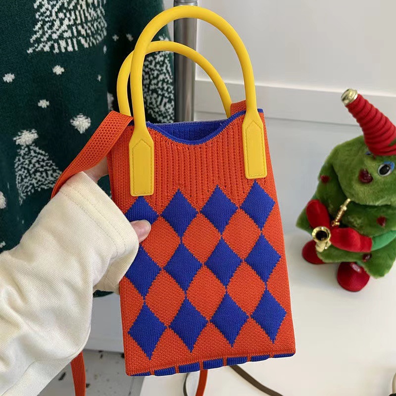 Nuevo amor bolso del teléfono móvil bolso de punto al por mayor de gran capacidad bolso de mano estudiante crossbody bolsa de lana fábrica