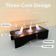 厂家直销三孔酒精壁炉室内外两用无烟环保火焰桌面装饰暖炉户外