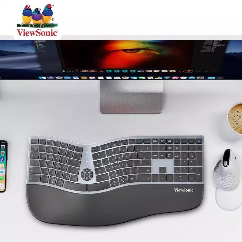 優派のノートパソコンのデスクトップのコンピュータのホストの無線のキーボードのbluetoothの充電の2モードの人体の工学のマルチメディアのキーボード|undefined
