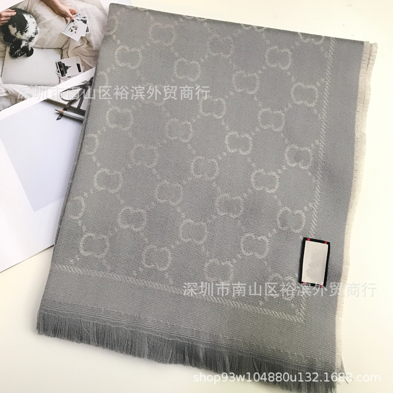 双G大牌围巾家高品质经典双面羊绒围脖秋冬网红专柜同款羊毛披肩|undefined